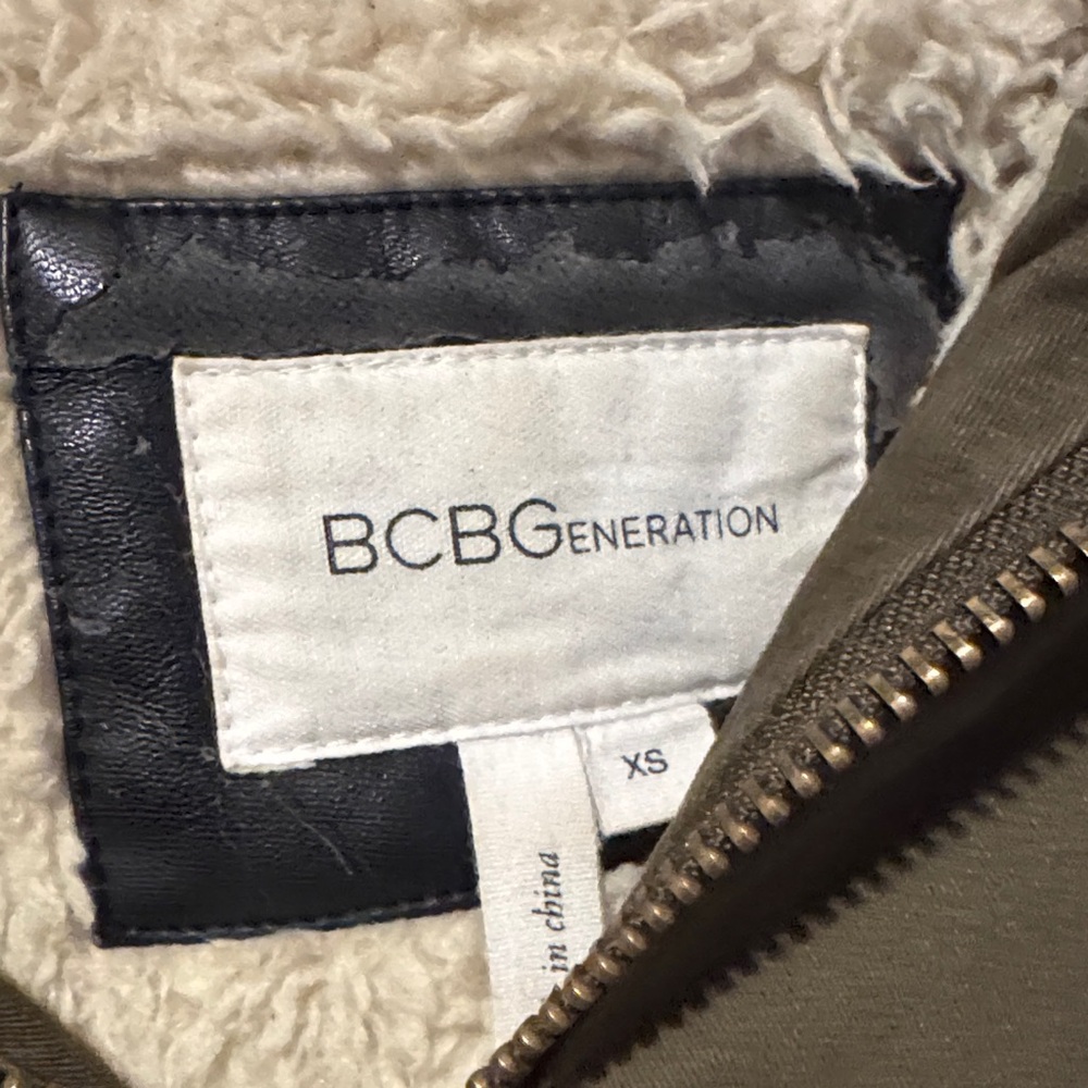 Bcbgeneration Green Utility Jacket With Faux Fur … - image 2